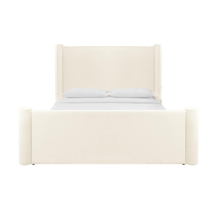 Athara Cream Velvet UK King Bed