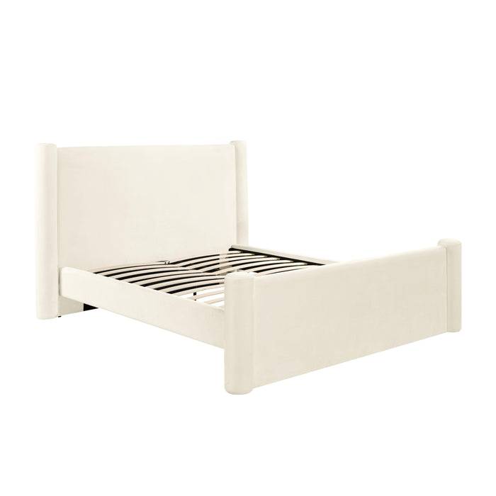 Athara Cream Velvet UK King Bed