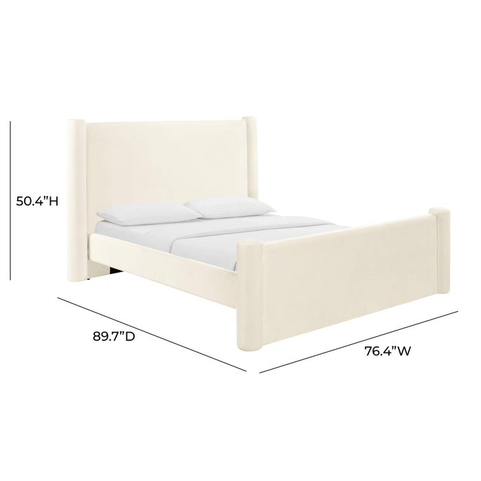 Athara Cream Velvet UK King Bed