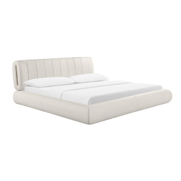 Karol Cream Vegan Leather UK King Bed