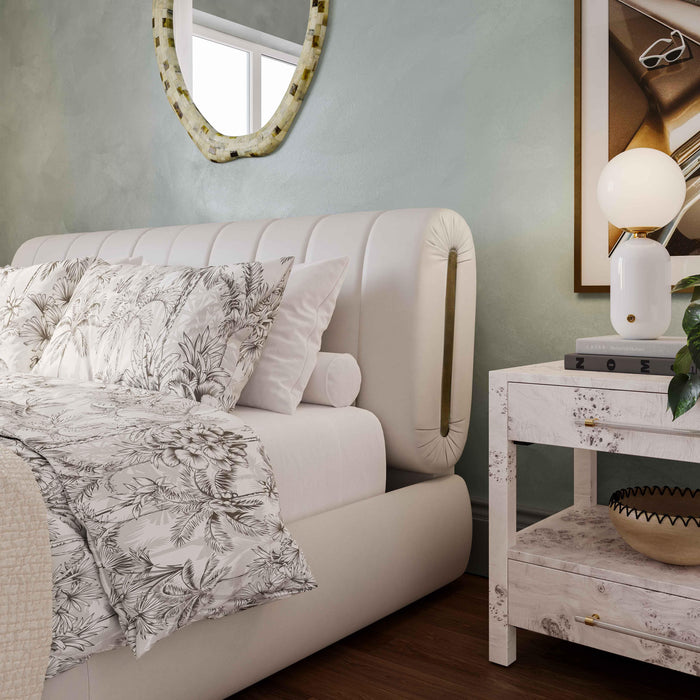 Karol Cream Vegan Leather UK Super King Bed