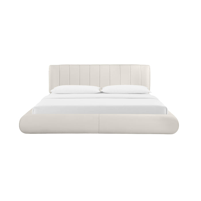 Karol Cream Vegan Leather UK Super King Bed