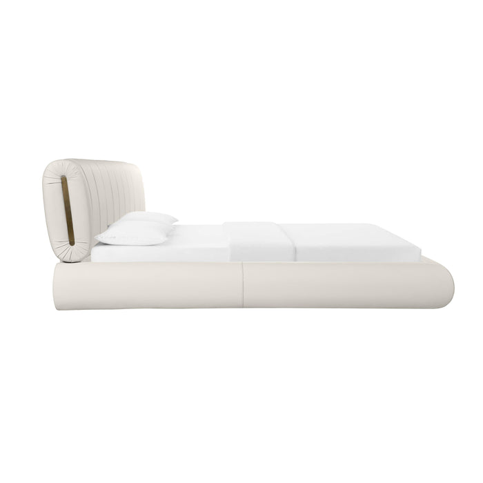 Karol Cream Vegan Leather UK Super King Bed