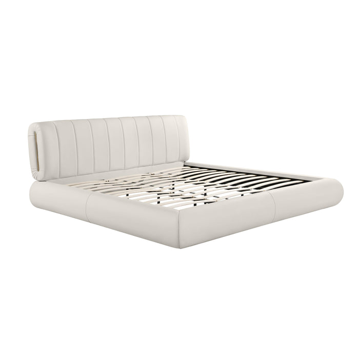 Karol Cream Vegan Leather UK Super King Bed