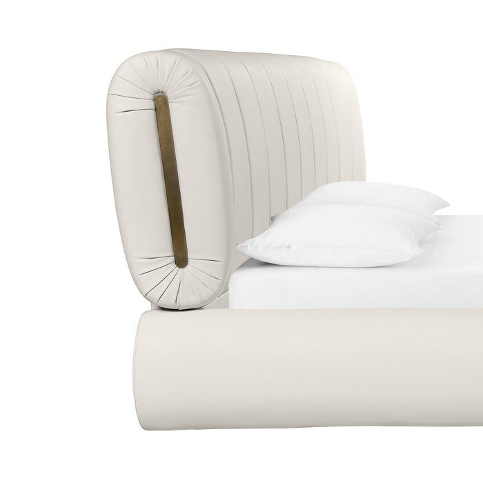 Karol Cream Vegan Leather UK Super King Bed