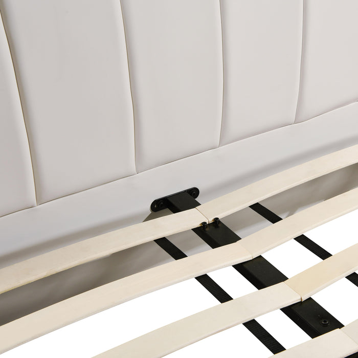 Karol Cream Vegan Leather UK Super King Bed