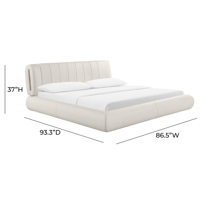 Karol Cream Vegan Leather UK Super King Bed