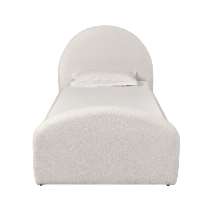 Moon Cream Boucle Twin Trundle Bed - MR ZEE FURNITURE