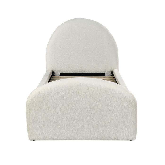 Moon Cream Boucle Twin Trundle Bed - MR ZEE FURNITURE