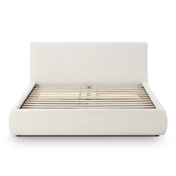 Isla Cream Upcycled Linen Queen Bed