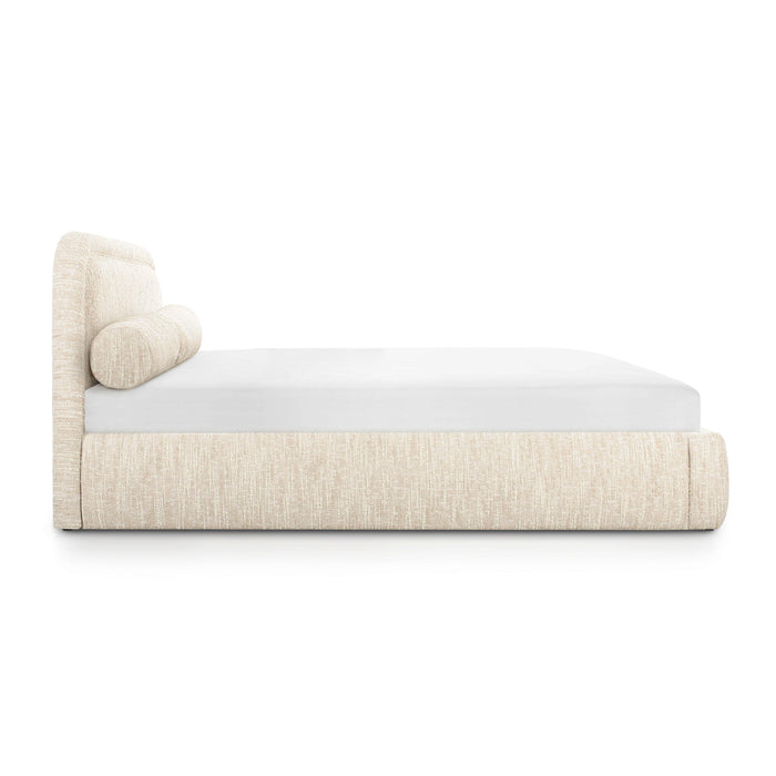 Murielle Taupe Textured Boucle Queen Bed