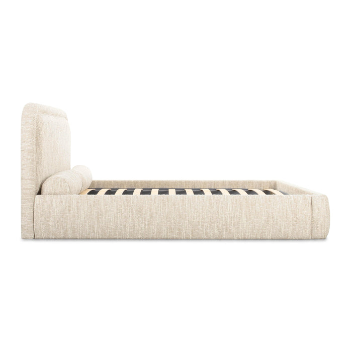 Murielle Taupe Textured Boucle Queen Bed