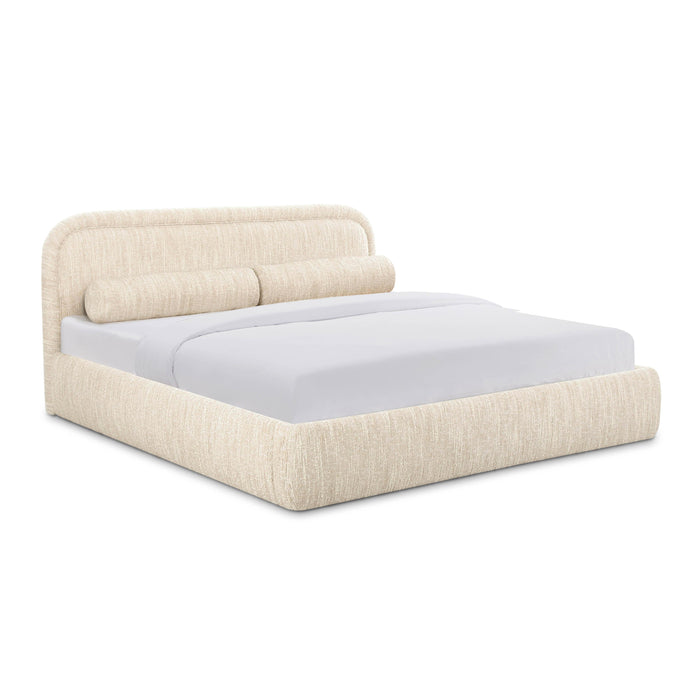 Murielle Taupe Textured Boucle King Bed