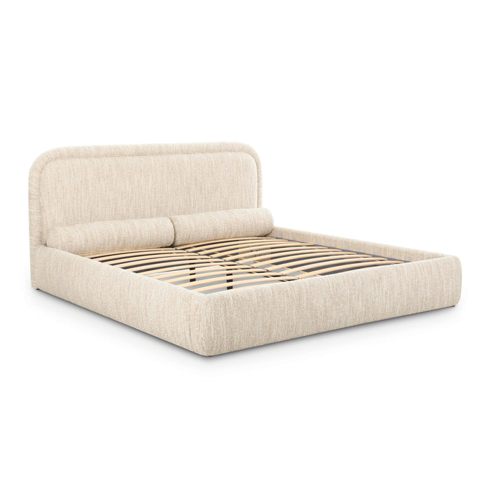 Murielle Taupe Textured Boucle King Bed