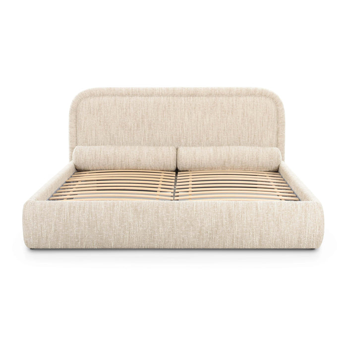 Murielle Taupe Textured Boucle King Bed