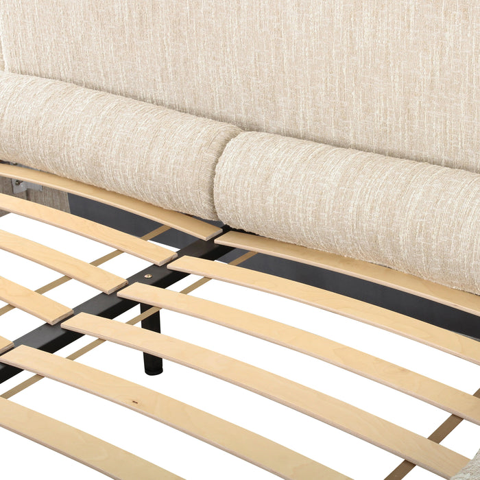 Murielle Taupe Textured Boucle King Bed