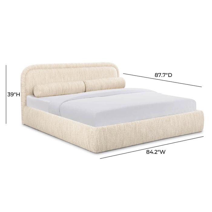 Murielle Taupe Textured Boucle King Bed