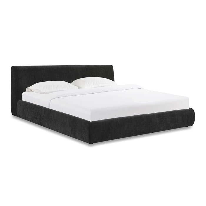 Isla Charcoal Textured Velvet Queen Bed