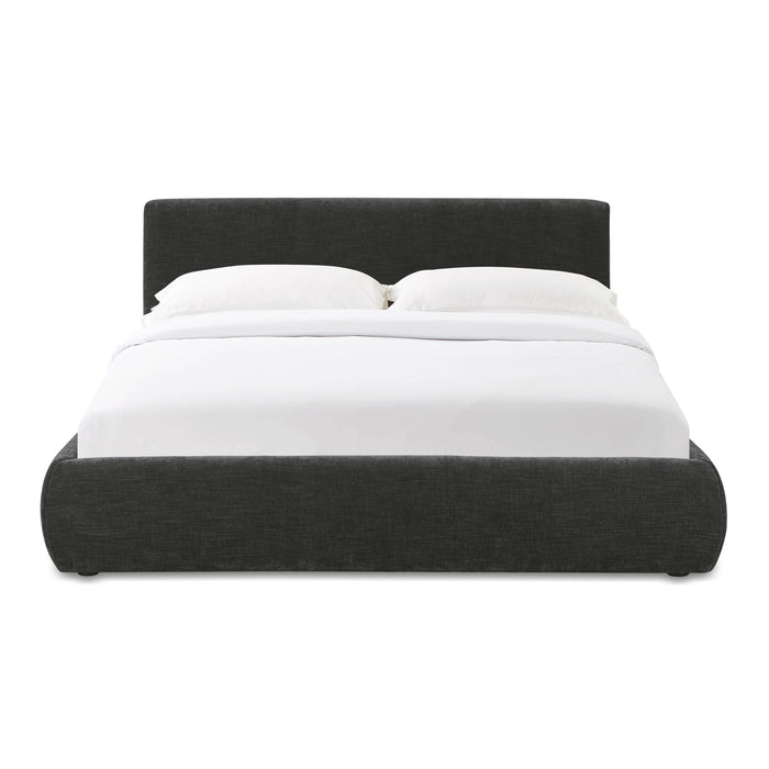 Isla Charcoal Textured Velvet Queen Bed