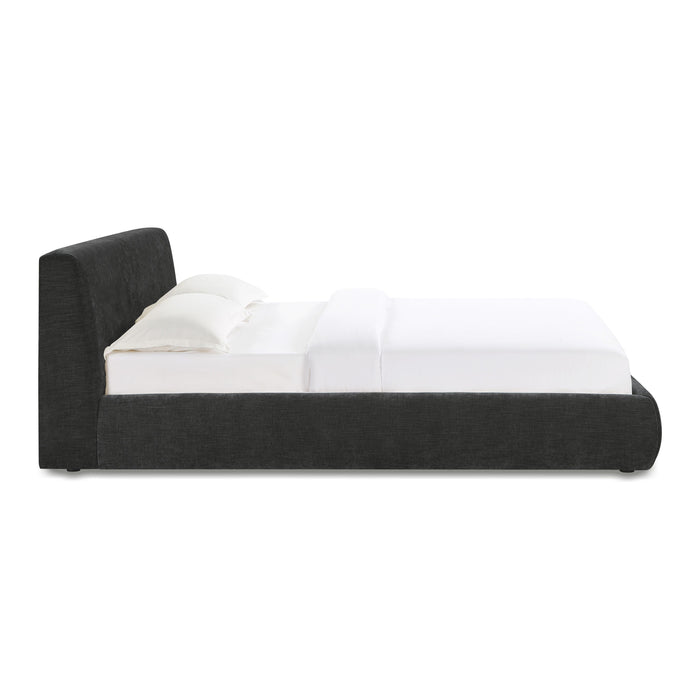 Isla Charcoal Textured Velvet Queen Bed