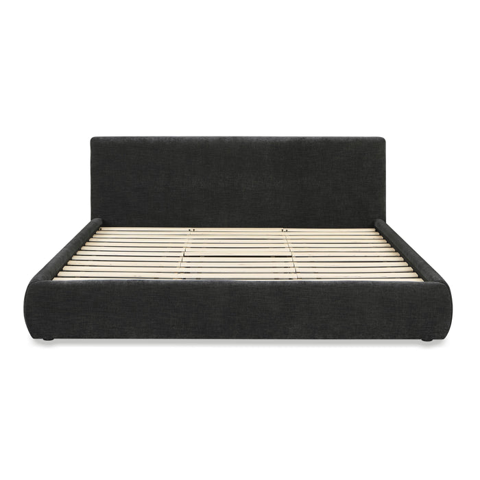 Isla Charcoal Textured Velvet King Bed