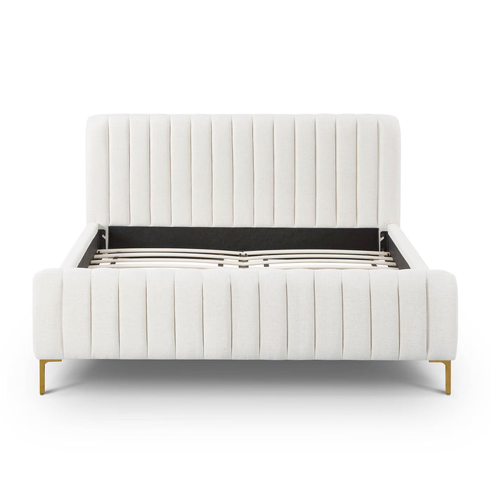 Angela Natural Upcycled Linen Queen Bed