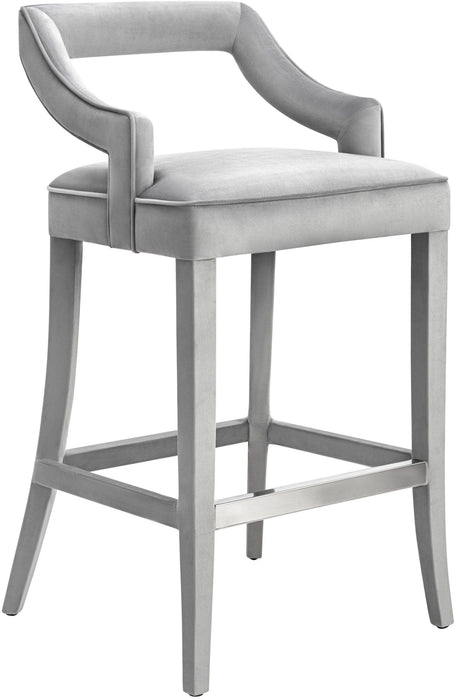 Tiffany Grey Velvet Counter Stool - UK