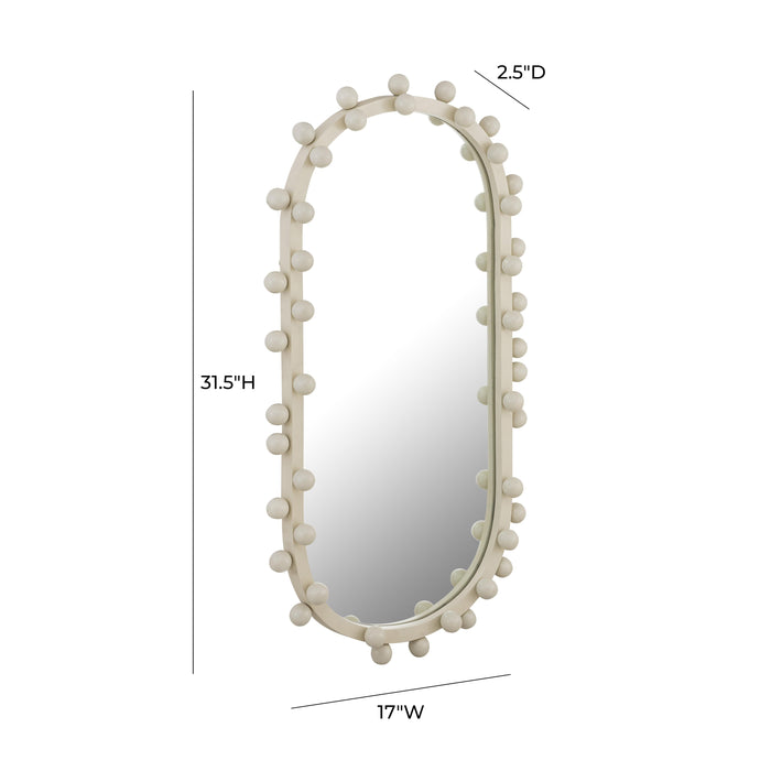 Bubbles Ivory Oval Wall Mirror - UK