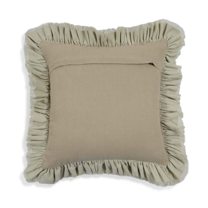 Alessia Distressed Beige Velvet Pillow