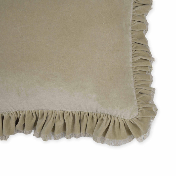 Alessia Distressed Beige Velvet Pillow