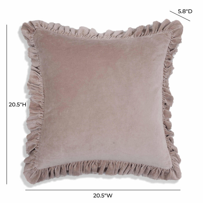 Alessia Distressed Pink Velvet Pillow
