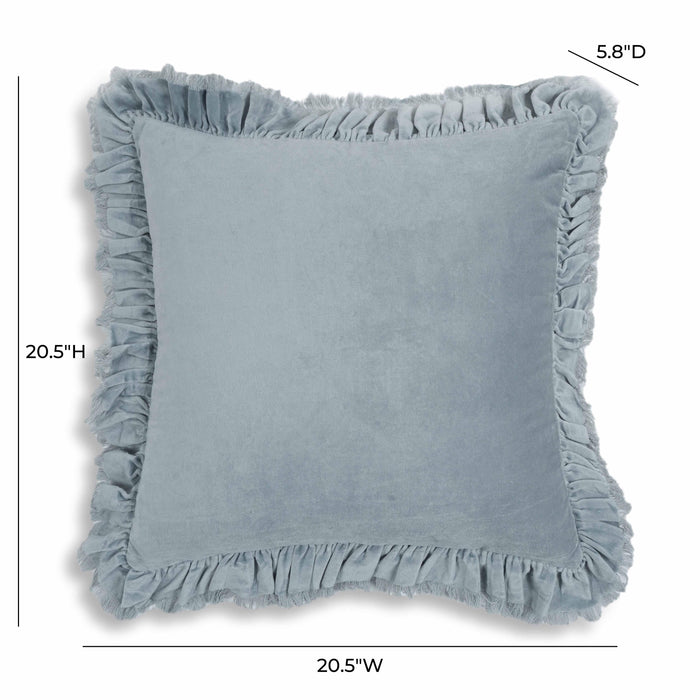 Alessia Distressed Blue Velvet Pillow
