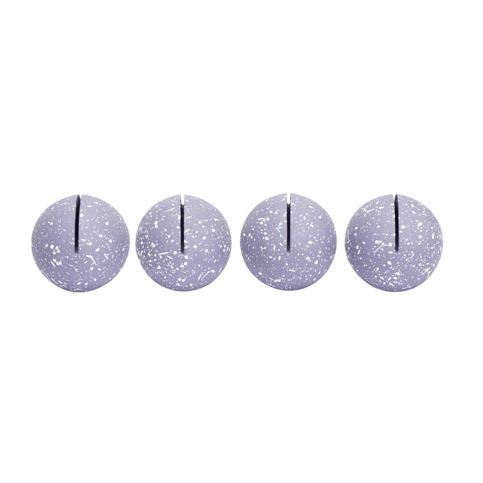 Gabby Speckled Purple Round Card Holder - Set of 4
