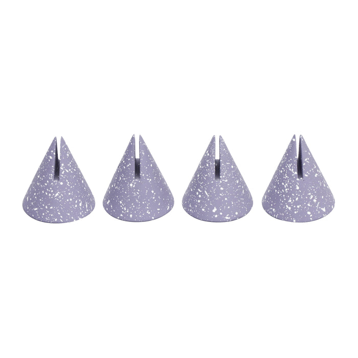 Gabby Speckled Purple Cone Card Holder - Set of 4
