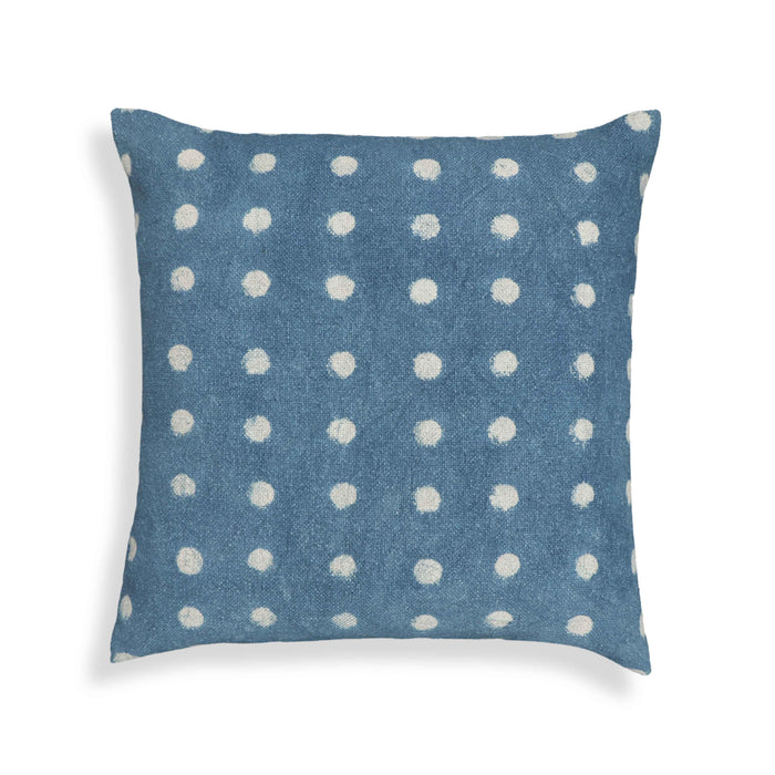 Indigo Dots Cotton 20 inch Square Accent Pillow