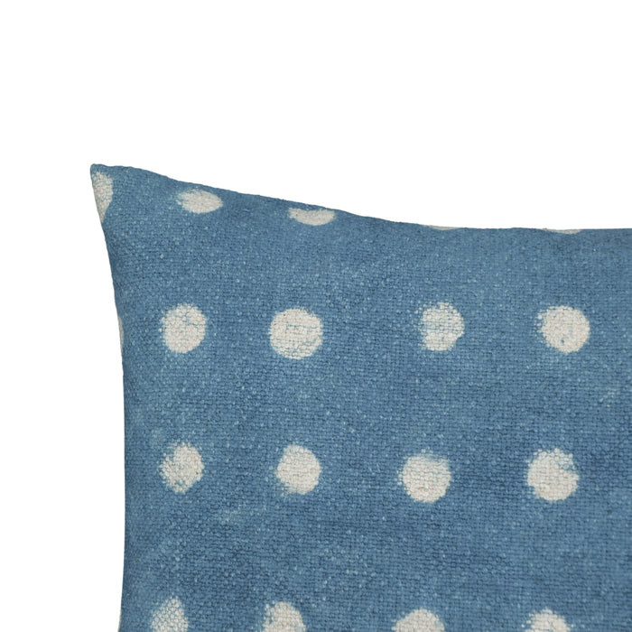 Indigo Dots Cotton 20 inch Square Accent Pillow
