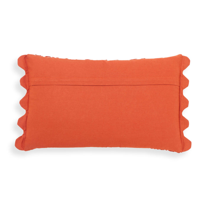 Portia Orange Embroidered Cotton Flex 20 x 12 inch Accent Cushion