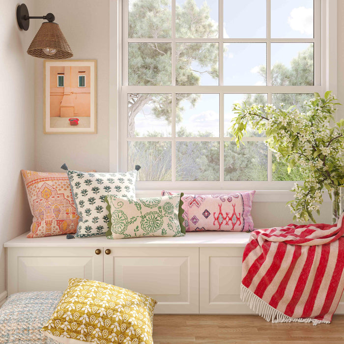 Persia Pink Cotton 27 x 10 inch Bolster Pillow