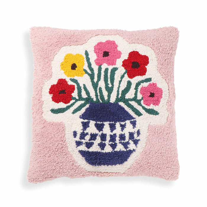 Blossom Tufted Cotton 20 inch Square Accent Pillow