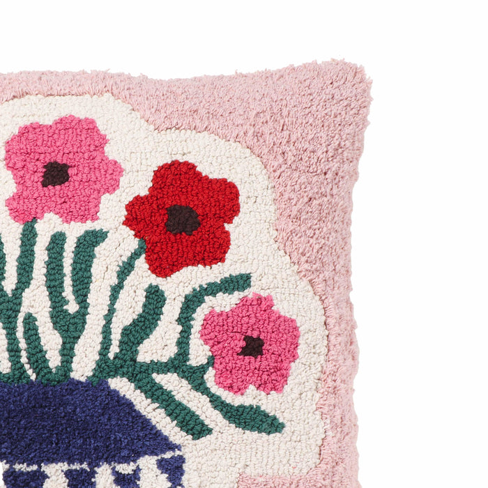 Blossom Tufted Cotton 20 inch Square Accent Pillow