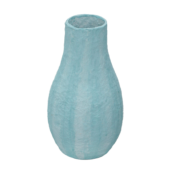 Cotton Mache Vase in Cloudy Blue