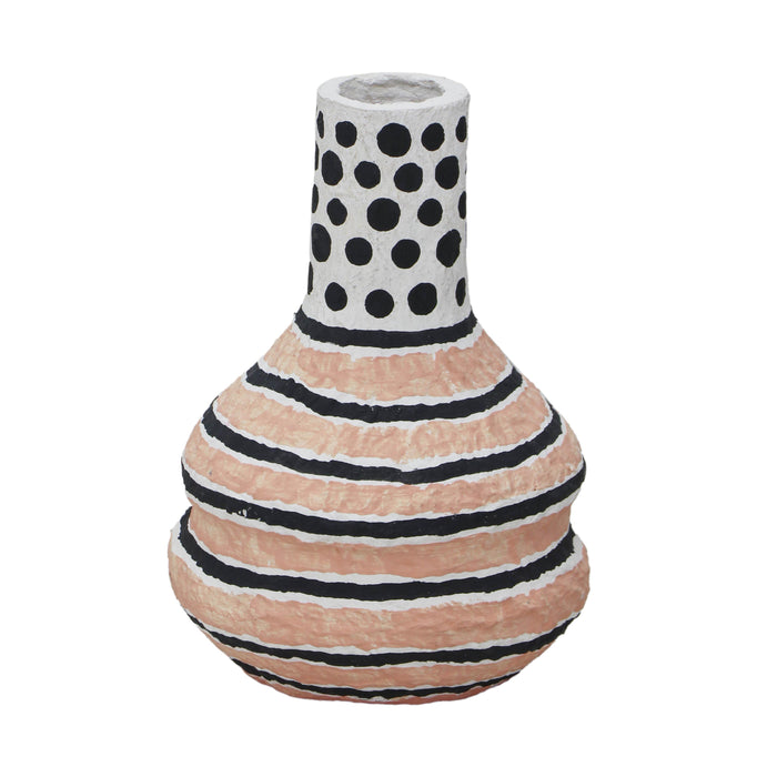 Cotton Mache Vase in Modernist Print