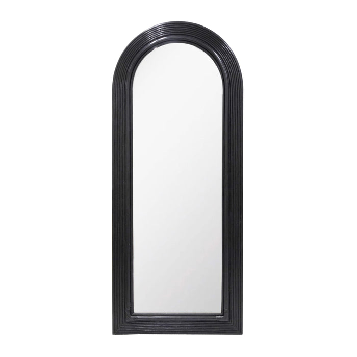 Tanya Black Rattan 70 inch Floor Mirror