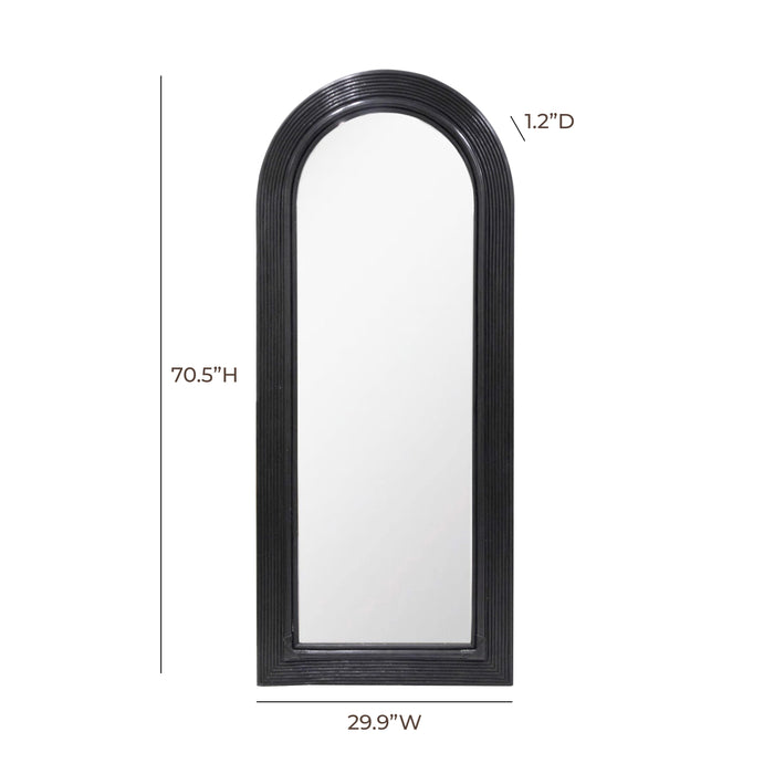 Tanya Black Rattan 70 inch Floor Mirror