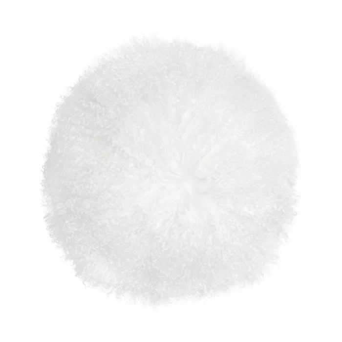 New Zealand White Sheepskin 16" Round Pillow