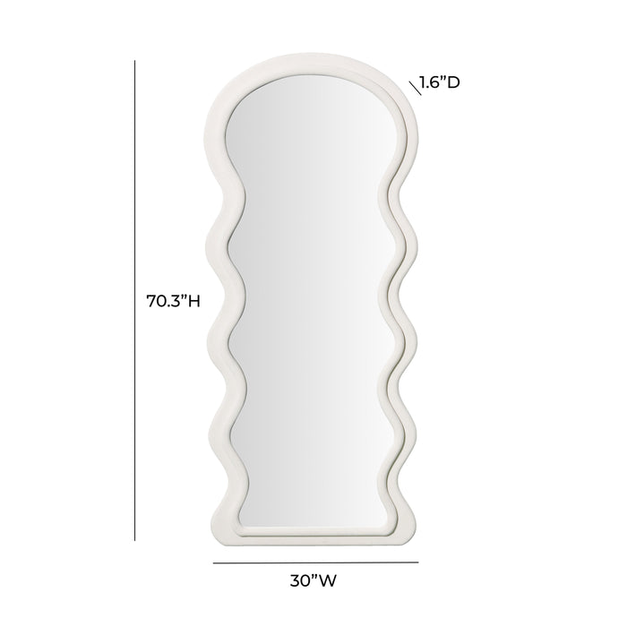 Rhodes Cream Velvet 70 inch Floor Mirror