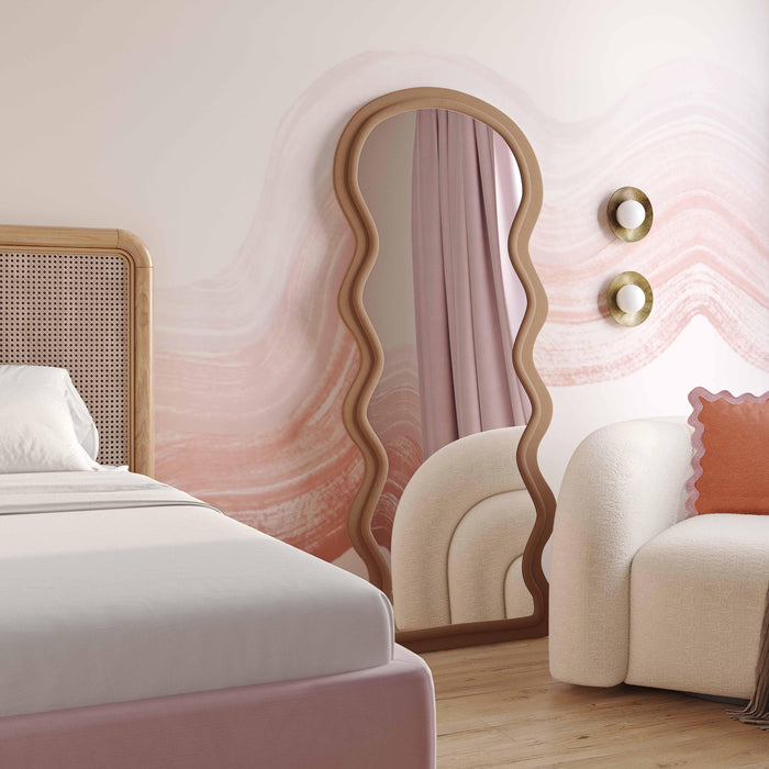 Rhodes Cinnamon Velvet 70 inch Floor Mirror