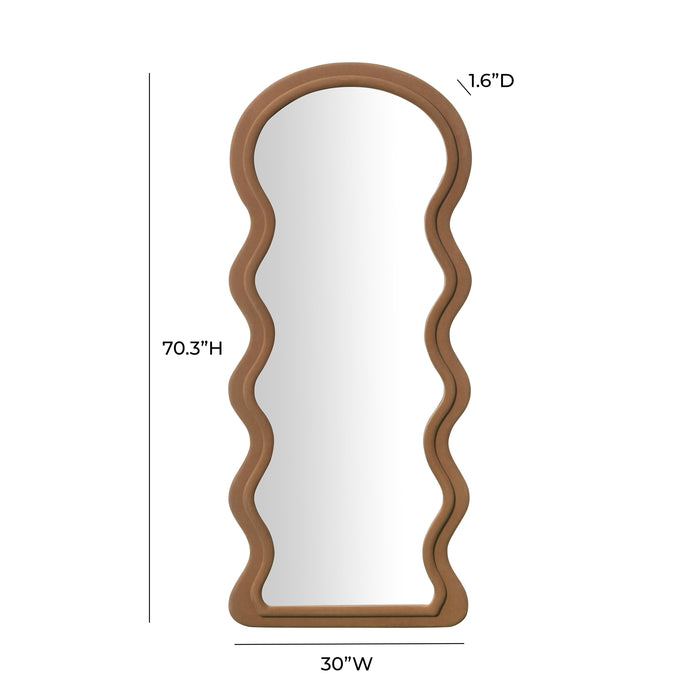 Rhodes Cinnamon Velvet 70 inch Floor Mirror