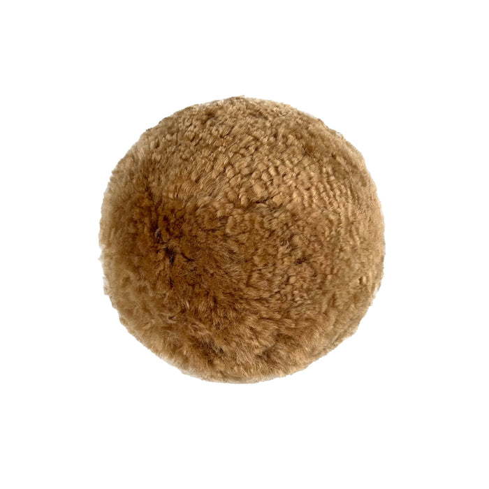 New Zealand Brown Genuine Sheepskin 8 inch Ball Pillow