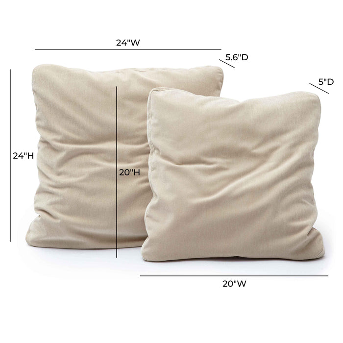 Tipsy Taupe Upcycle Chenille 24 x 24 inch Square Floppy Pillow